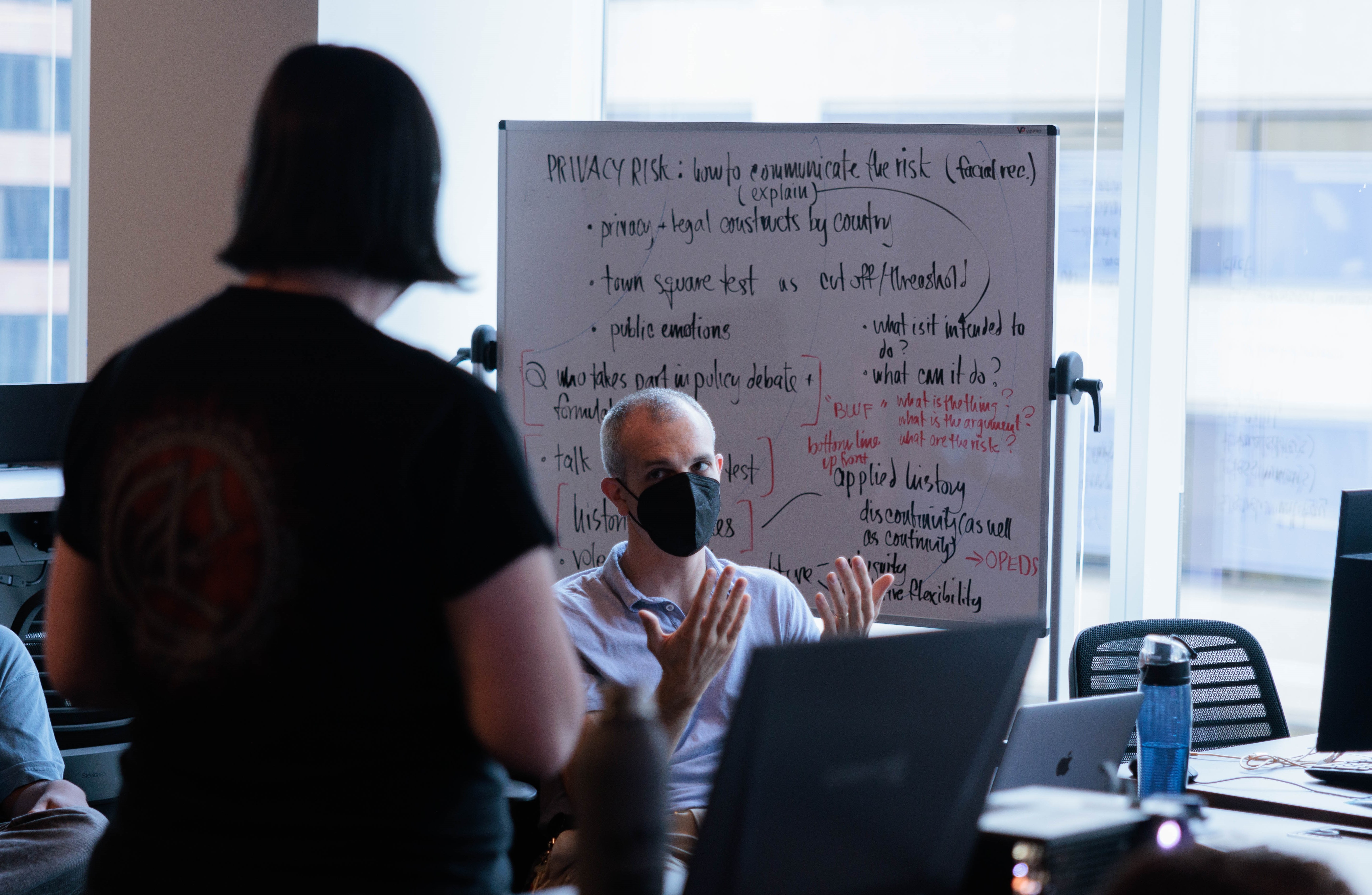 student and professor working together